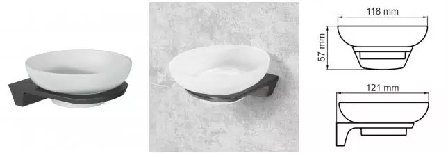 Мыльница «WasserKRAFT» Wiese K-8929 на стену оружейная сталь