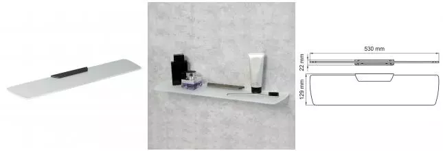 Полка в ванну «WasserKRAFT» Wiese K-8924 на стену оружейная сталь