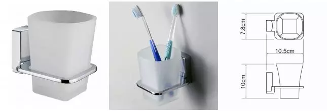 Стакан для зубных щёток «WasserKRAFT» Leine K-5028 на стену хром