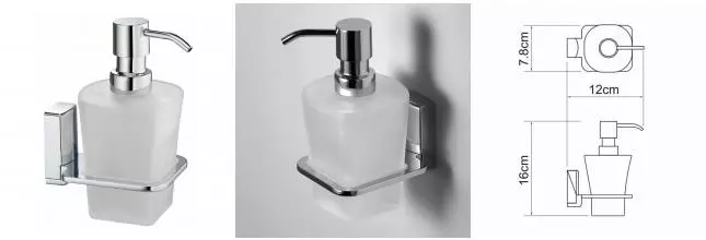 Дозатор для мыла «WasserKRAFT» Leine K-5099 на стену хром
