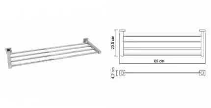 Полка для полотенец «WasserKRAFT» Lippe K-6511 на стену хром