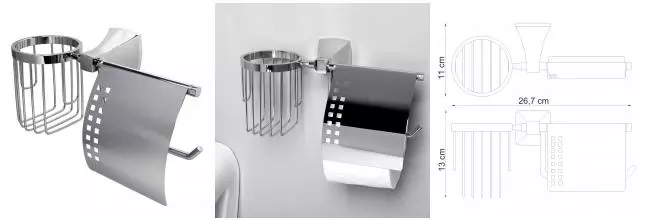 Держатель туалетной бумаги и освежителя воздуха «WasserKRAFT» Wern K-2559 на стену хром