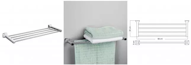 Полка для полотенец «WasserKRAFT» Wern K-2511 на стену хром