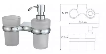 Стакан для зубных щёток и дозатор для жидкого мыла «WasserKRAFT» Berkel K-6889 на стену хром