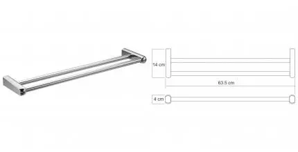 Полотенцедержатель двойной «WasserKRAFT» Berkel K-6840 на стену хром