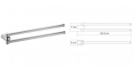 Полотенцедержатель двойной поворотный «WasserKRAFT» Berkel K-6831 на стену хром
