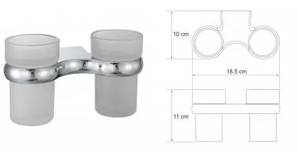 Двойной стакан для зубных щёток «WasserKRAFT» Berkel K-6828D на стену хром