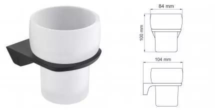 Стакан для зубных щёток «WasserKRAFT» Elbe K-7228 на стену чёрный матовый