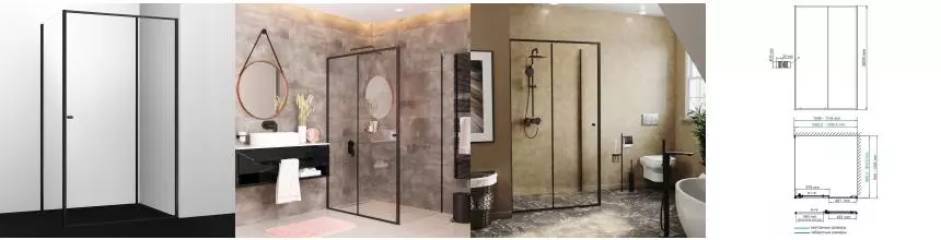 Душевой угол-ограждение «WasserKRAFT» Dill 61S16 110/100 прозрачный/чёрный без поддона универсальный Душевой угол-ограждение «WasserKRAFT» Dill 61S16 110/100 прозрачный/чёрный без поддона универсальный