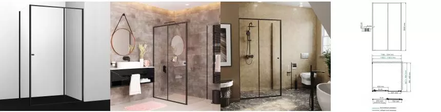 Душевой угол-ограждение «WasserKRAFT» Dill 61S07 120/90 прозрачный/чёрный без поддона универсальный Душевой угол-ограждение «WasserKRAFT» Dill 61S07 120/90 прозрачный/чёрный без поддона универсальный