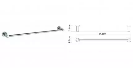 Полотенцедержатель «WasserKRAFT» Donau K-9430 на стену хром