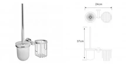 Ёршик для унитаза с держателем для освежителя воздуха «WasserKRAFT» Donau K-9435 на стену хром