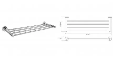 Полка для полотенец «WasserKRAFT» Rhein K-6211 на стену хром
