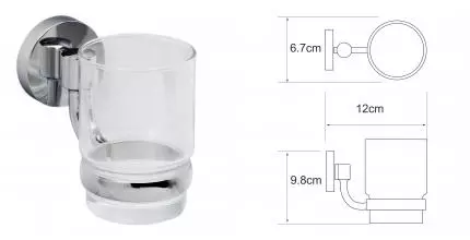 Стакан для зубных щёток «WasserKRAFT» Rhein K-6228 на стену хром