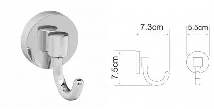Крючок «WasserKRAFT» Rhein K-6223 на стену хром