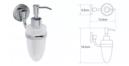 Дозатор для мыла «WasserKRAFT» Rhein K-6299 на стену хром Дозатор для мыла «WasserKRAFT» Rhein K-6299 на стену хром