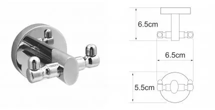 Двойной крючок «WasserKRAFT» Rhein K-6223D на стену хром