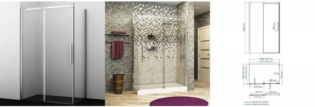 Душевой угол-ограждение «WasserKRAFT» Dinkel 58R34 130/100 прозрачный/хром без поддона универсальный