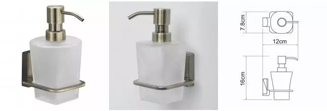 Дозатор для мыла «WasserKRAFT» Exter K-5299 на стену светлая бронза