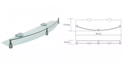 Полка в ванну «WasserKRAFT» Kammel K-8344 на стену хром