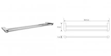 Полотенцедержатель двойной «WasserKRAFT» Kammel K-8340 на стену хром