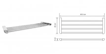 Полка для полотенец «WasserKRAFT» Kammel K-8311 на стену хром