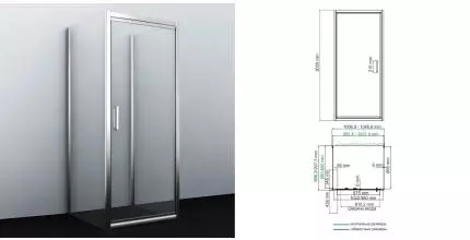Душевой угол-ограждение «WasserKRAFT» Salm 27I41 100/90 прозрачный/хром без поддона универсальный Душевой угол-ограждение «WasserKRAFT» Salm 27I41 100/90 прозрачный/хром без поддона универсальный