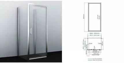 Душевой угол-ограждение «WasserKRAFT» Salm 27I42 100/100 прозрачный/хром без поддона универсальный