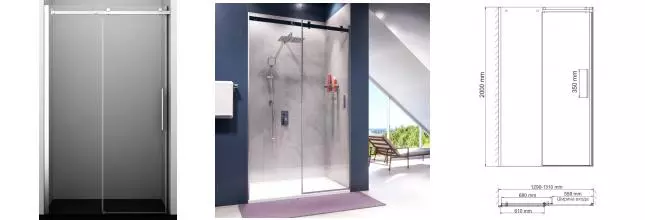 Душевая дверь «WasserKRAFT» Alme 15R30 130/200 прозрачная/хром без поддона универсальная Душевая дверь «WasserKRAFT» Alme 15R30 130/200 прозрачная/хром без поддона универсальная