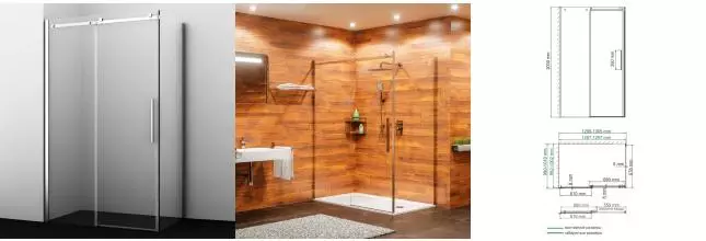 Душевой угол-ограждение «WasserKRAFT» Alme 15R34 130/100 прозрачный/хром без поддона универсальный Душевой угол-ограждение «WasserKRAFT» Alme 15R34 130/100 прозрачный/хром без поддона универсальный