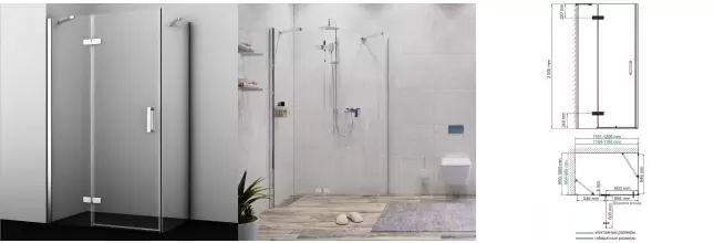 Душевой угол-ограждение «WasserKRAFT» Aller 10H10 120/100 прозрачный/хром-White без поддона левый