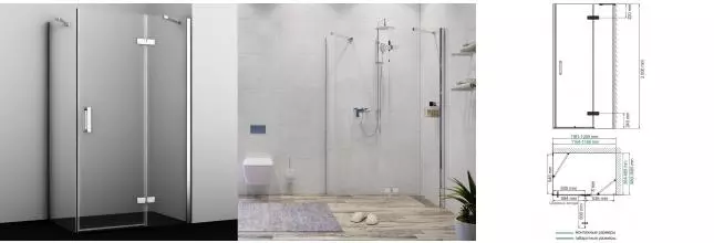 Душевой угол-ограждение «WasserKRAFT» Aller 10H10 120/100 прозрачный/хром-White без поддона правый