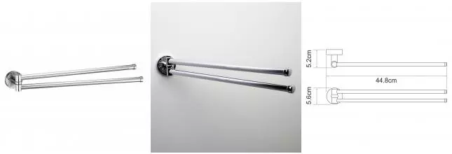 Полотенцедержатель двойной поворотный «WasserKRAFT» Isen K-4031 на стену хром Полотенцедержатель двойной поворотный «WasserKRAFT» Isen K-4031 на стену хром