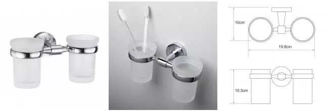 Двойной стакан для зубных щёток «WasserKRAFT» Isen K-4028D на стену хром Двойной стакан для зубных щёток «WasserKRAFT» Isen K-4028D на стену хром
