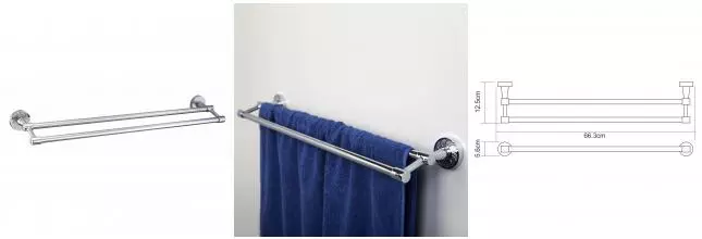 Полотенцедержатель двойной «WasserKRAFT» Isen K-4040 на стену хром Полотенцедержатель двойной «WasserKRAFT» Isen K-4040 на стену хром