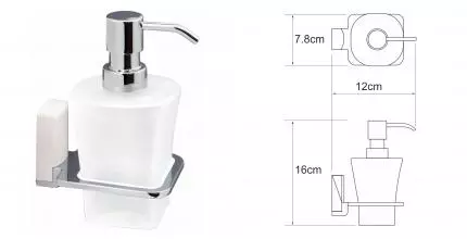 Дозатор для мыла «WasserKRAFT» Leine K-5099W на стену хром/белый Дозатор для мыла «WasserKRAFT» Leine K-5099W на стену хром/белый