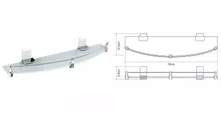 Полка в ванну «WasserKRAFT» Leine K-5044W на стену хром/белая Полка в ванну «WasserKRAFT» Leine K-5044W на стену хром/белая