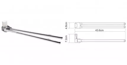 Полотенцедержатель двойной поворотный «WasserKRAFT» Leine K-5031W на стену хром/белый