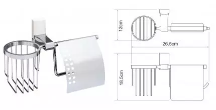 Держатель туалетной бумаги и освежителя воздуха «WasserKRAFT» Leine K-5059W на стену хром/белый