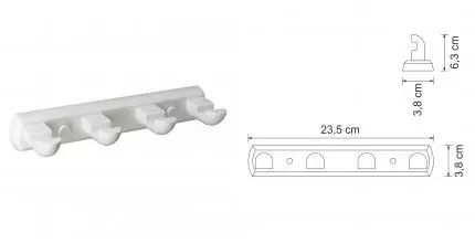 Планка с крючками «WasserKRAFT» Kammel K-8374W на стену белый