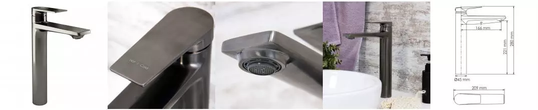 Смеситель для раковины «WasserKRAFT» Wiese 8403H оружейная сталь Смеситель для раковины «WasserKRAFT» Wiese 8403H оружейная сталь