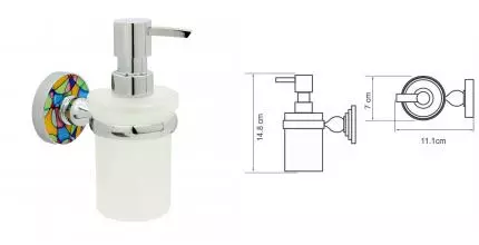 Дозатор для мыла «WasserKRAFT» Diemel K-2299 на стену хром/многоцветный
