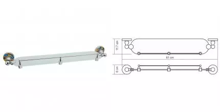 Полка в ванну «WasserKRAFT» Diemel K-2244 на стену хром/многоцветная Полка в ванну «WasserKRAFT» Diemel K-2244 на стену хром/многоцветная