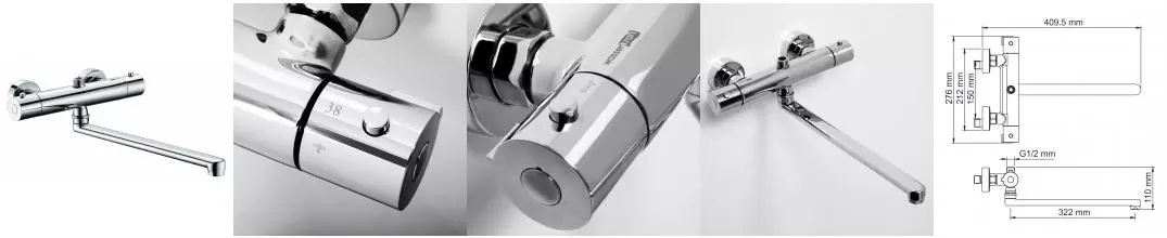 Смеситель для ванны «WasserKRAFT» Berkel 4822L с термостатом хром Смеситель для ванны «WasserKRAFT» Berkel 4822L с термостатом хром