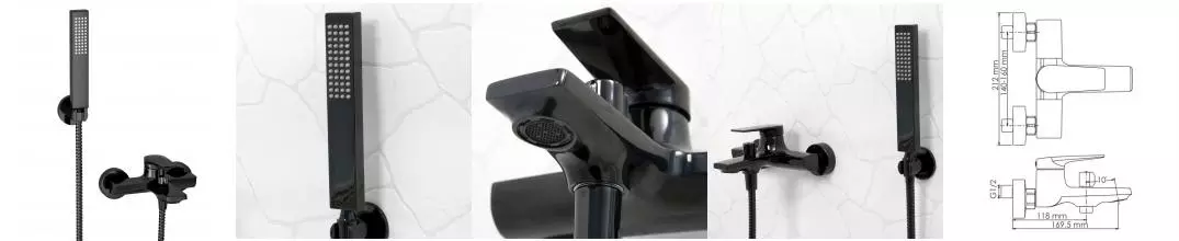 Смеситель для ванны «WasserKRAFT» Glan 6601 чёрный Смеситель для ванны «WasserKRAFT» Glan 6601 чёрный