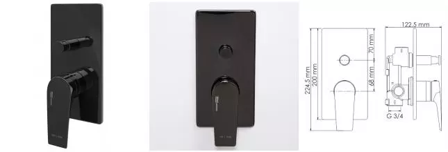 Смеситель для душа «WasserKRAFT» Glan 6661 чёрный Смеситель для душа «WasserKRAFT» Glan 6661 чёрный