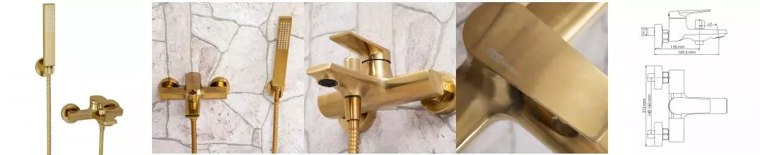 Смеситель для ванны «WasserKRAFT» Aisch 5501 матовое золото