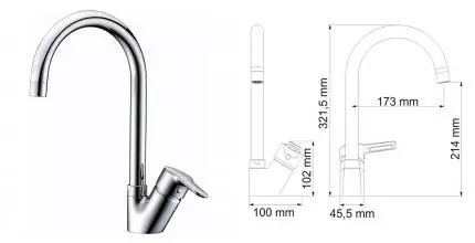 Смеситель для кухонной мойки «WasserKRAFT» Ruhr 24407 хром Смеситель для кухонной мойки «WasserKRAFT» Ruhr 24407 хром