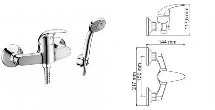 Смеситель для душа «WasserKRAFT» Isen 2602 хром