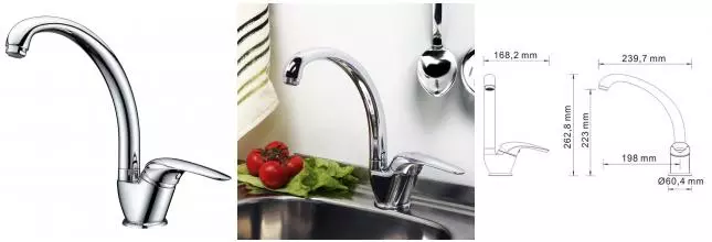 Смеситель для кухонной мойки «WasserKRAFT» Rossel 2807 хром Смеситель для кухонной мойки «WasserKRAFT» Rossel 2807 хром